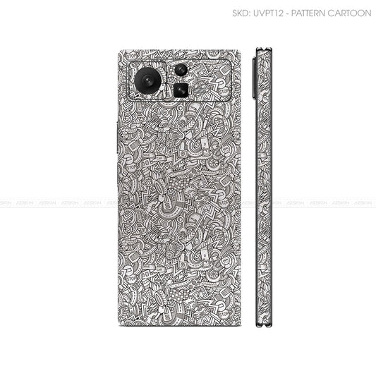 Dán Skin Điện Thoại Xiaomi Mix Fold Series Vân Nổi Cartoon Trắng | UVPT12
