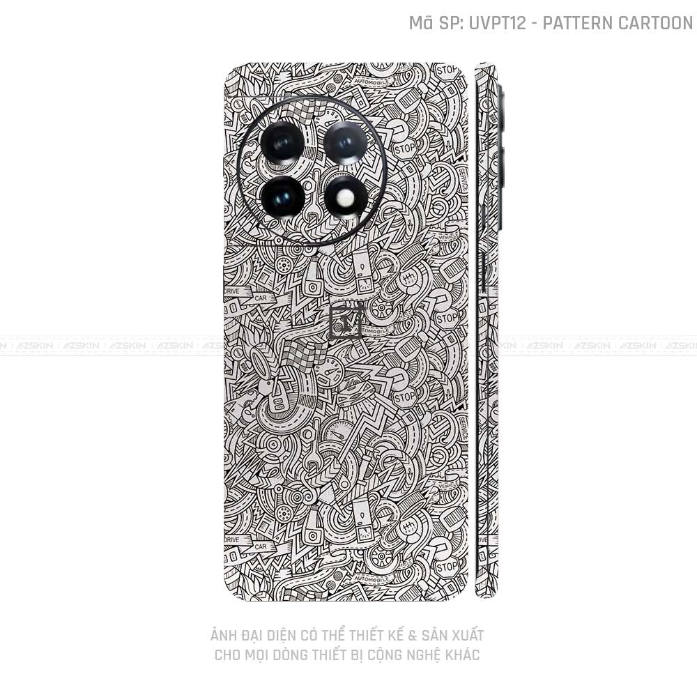 Dán Skin Oneplus 12 Series Vân Pattern Cartoon Trắng | UVPT12