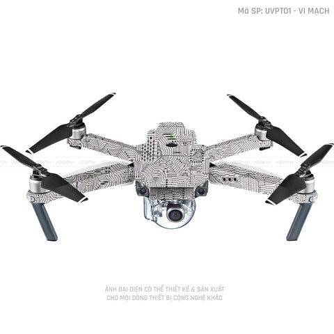 Dán Skin Flycam Vân Nổi Vi Mạch Trắng | UVPT01