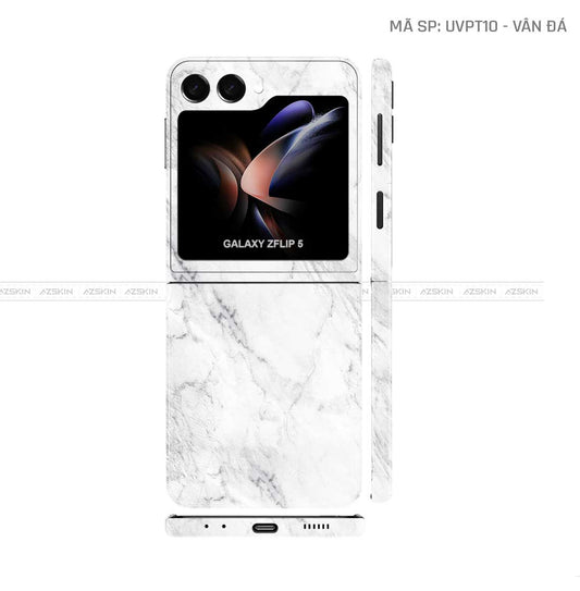 Dán Skin Galaxy Z Flip 7 Vân Đá Trắng | UVPT10