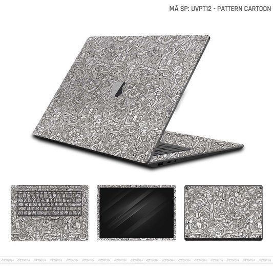 Dán Skin Macbook Vân Nổi Pattern Cartoon Trắng | UVPT12