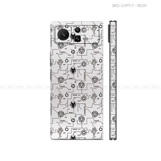 Dán Skin Điện Thoại Xiaomi Mix Fold Series Vân Nổi Iron Man Trắng | UVPT17
