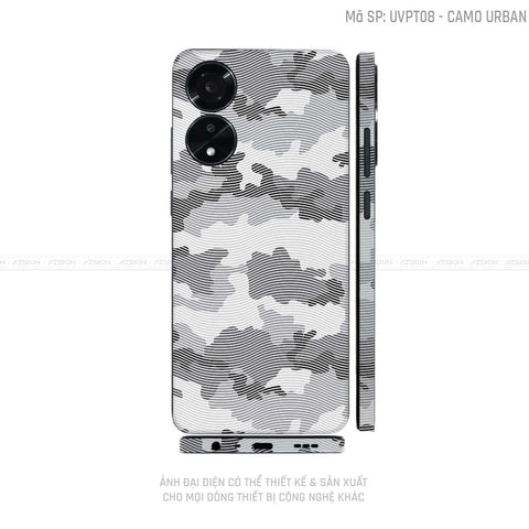 Miếng Dán Skin Điện Thoại OPPO A Series Vân Nổi Camo Trắng | UVPT08