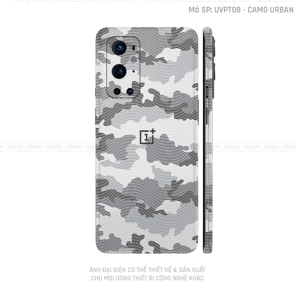 Dán Skin Oneplus 8/9 Series Vân Nổi Camo Urban Trắng | UVPT08