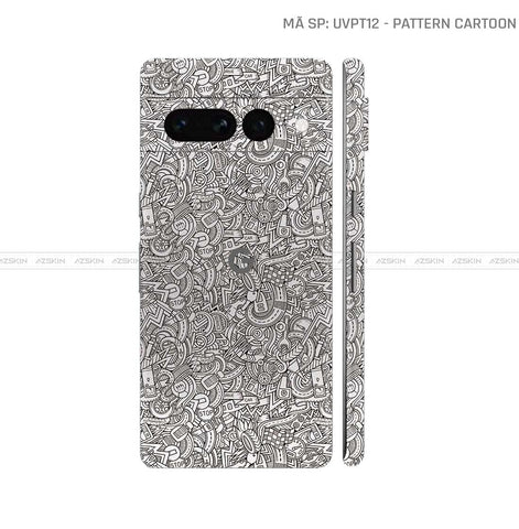 Dán Skin Google Pixel 7 Series Vân Pattern Cartoon Trắng | UVPT12