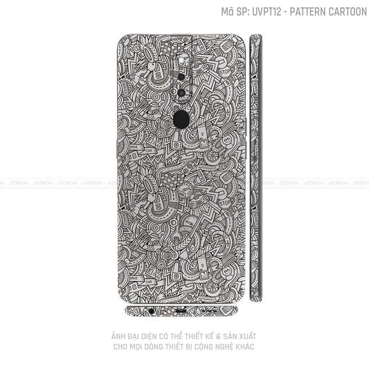 Miếng Dán Skin Điện Thoại OPPO F Series Vân Pattern Cartoon Trắng | UVPT12