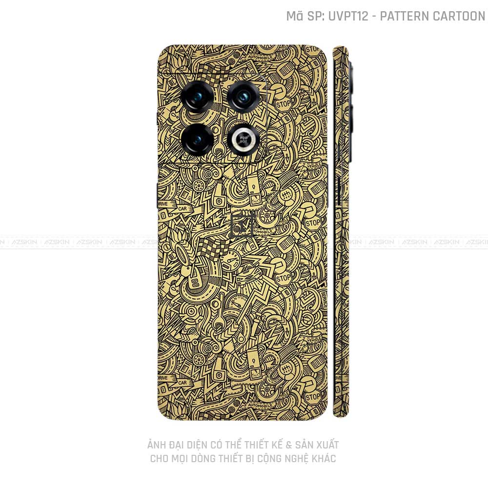 Dán Skin Oneplus 10 Series Vân Pattern Cartoon Vàng | UVPT12