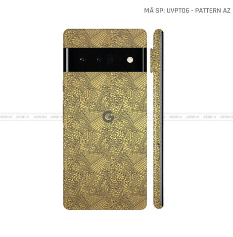 Dán Skin Google Pixel 6 Series Vân Pattern AZ Vàng | UVPT06