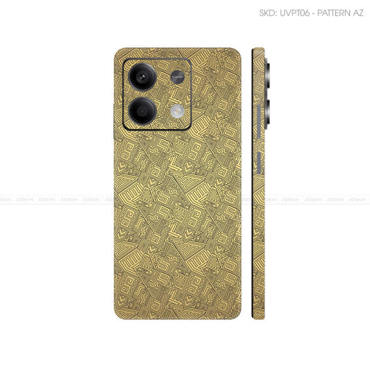 Dán Skin Điện Thoại Xiaomi Redmi 13 Series Vân Nổi Pattern AZ Vàng | UVPT06