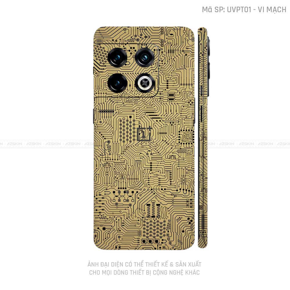 Dán Skin Oneplus 10 Series Vân Vi Mạch Vàng Gold | UVPT01