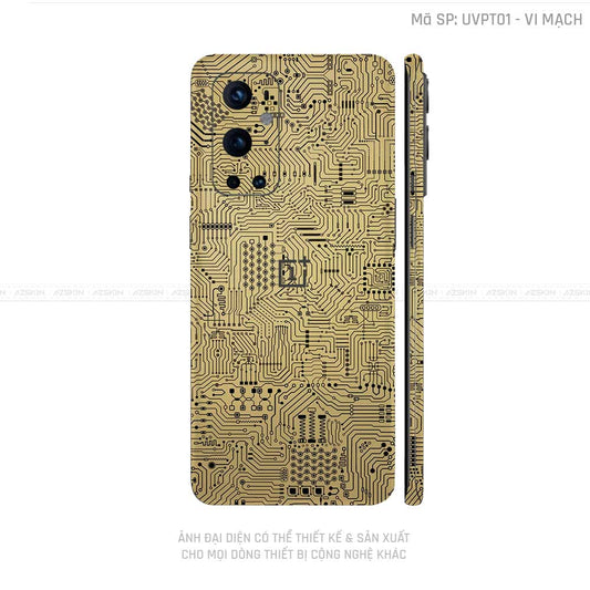 Dán Skin Oneplus 8/9 Series Vân Vi Mạch Vàng | UVPT01