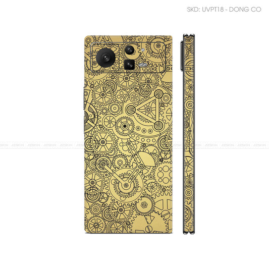 Dán Skin Điện Thoại Xiaomi Mix Fold Series Vân Nổi Động Cơ Vàng | UVPT18