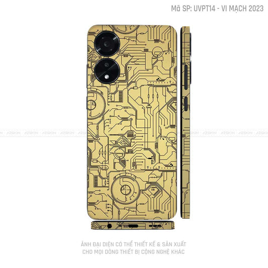 Miếng Dán Skin Điện Thoại OPPO A Series Vân Nổi Vi Mạch 2023 Vàng | UVPT14