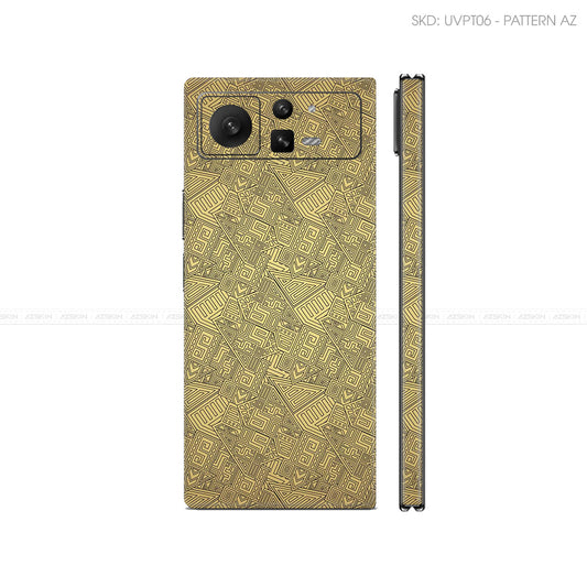 Dán Skin Điện Thoại Xiaomi Mix Fold Series Vân Nổi Pattern AZ Vàng | UVPT06