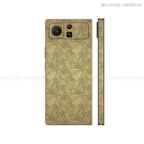 Dán Skin Điện Thoại Xiaomi Mix Fold Series Vân Nổi Pattern AZ Vàng | UVPT06
