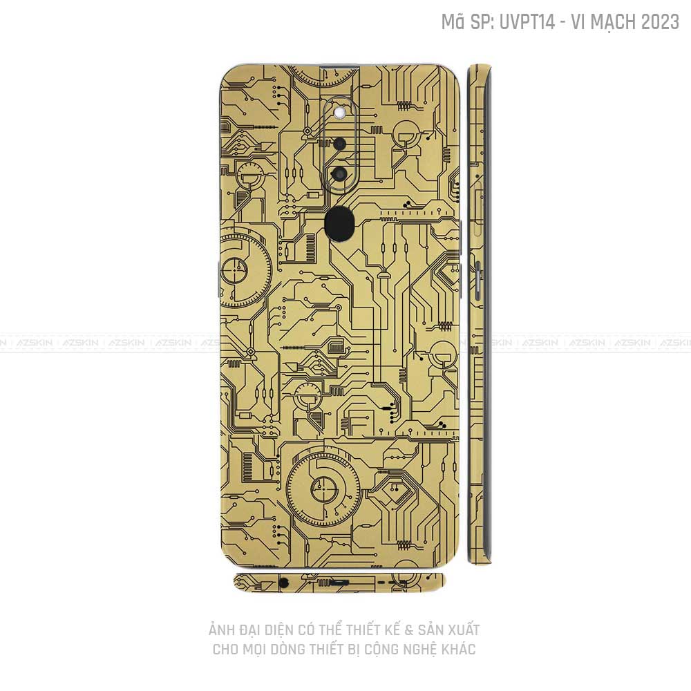 Miếng Dán Skin Điện Thoại OPPO F Series Vân Vi Mạch 2023 Vàng | UVPT14