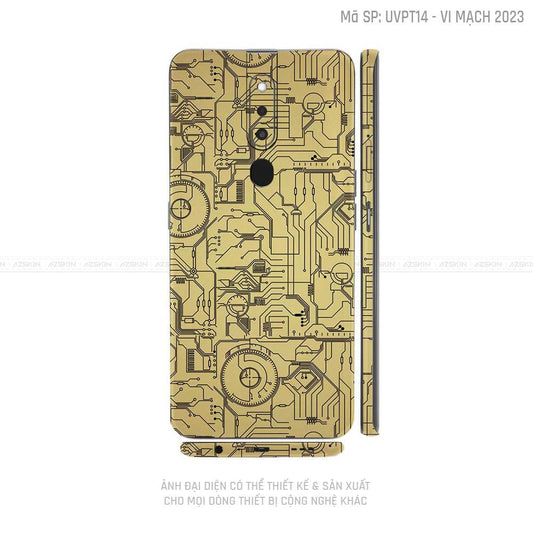 Miếng Dán Skin Điện Thoại OPPO F Series Vân Vi Mạch 2023 Vàng | UVPT14