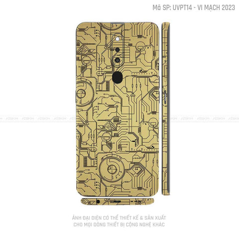 Miếng Dán Skin Điện Thoại OPPO F Series Vân Vi Mạch 2023 Vàng | UVPT14