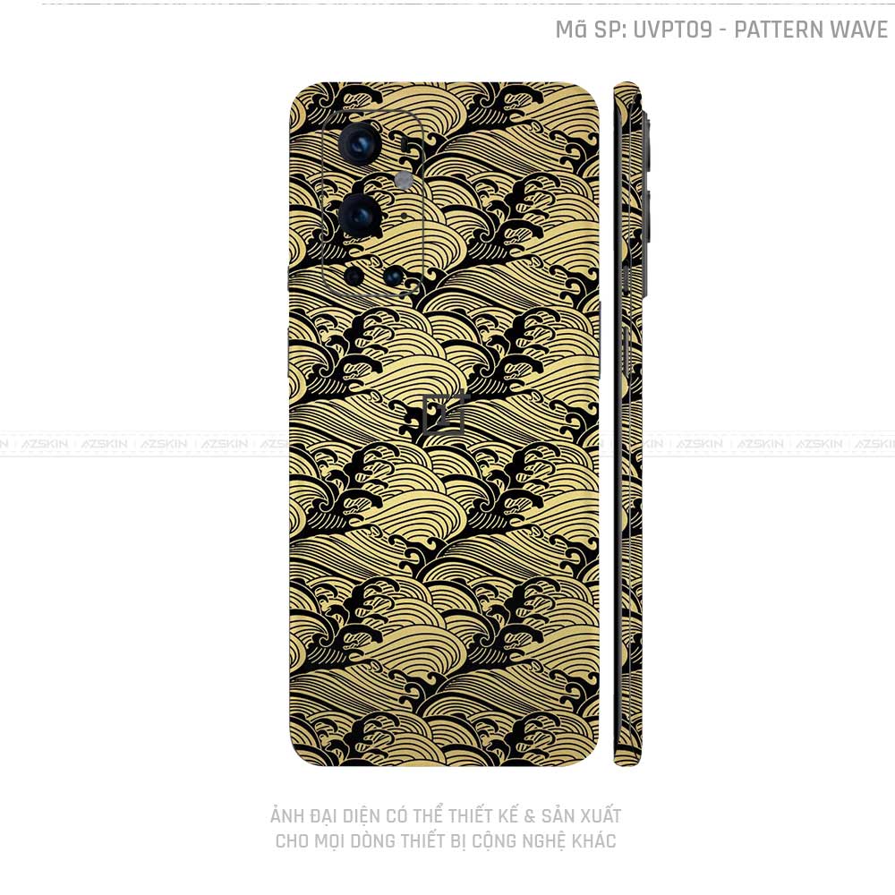 Dán Skin Oneplus 8/9 Series Vân Nổi Pattern Wave Vàng Gold | UVPT09