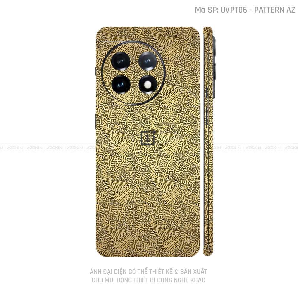 Dán Skin Oneplus Ace Series Vân Pattern AZ Vàng | UVPT06