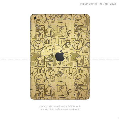 Dán Skin IPad Gen Series Vân Vi Mạch 2023 Vàng | UVPT14