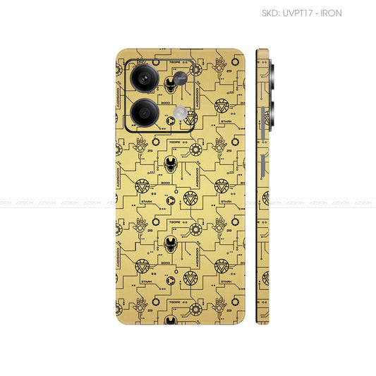 Dán Skin Điện Thoại Xiaomi Redmi 13 Series Vân Nổi Iron Man Vàng | UVPT17