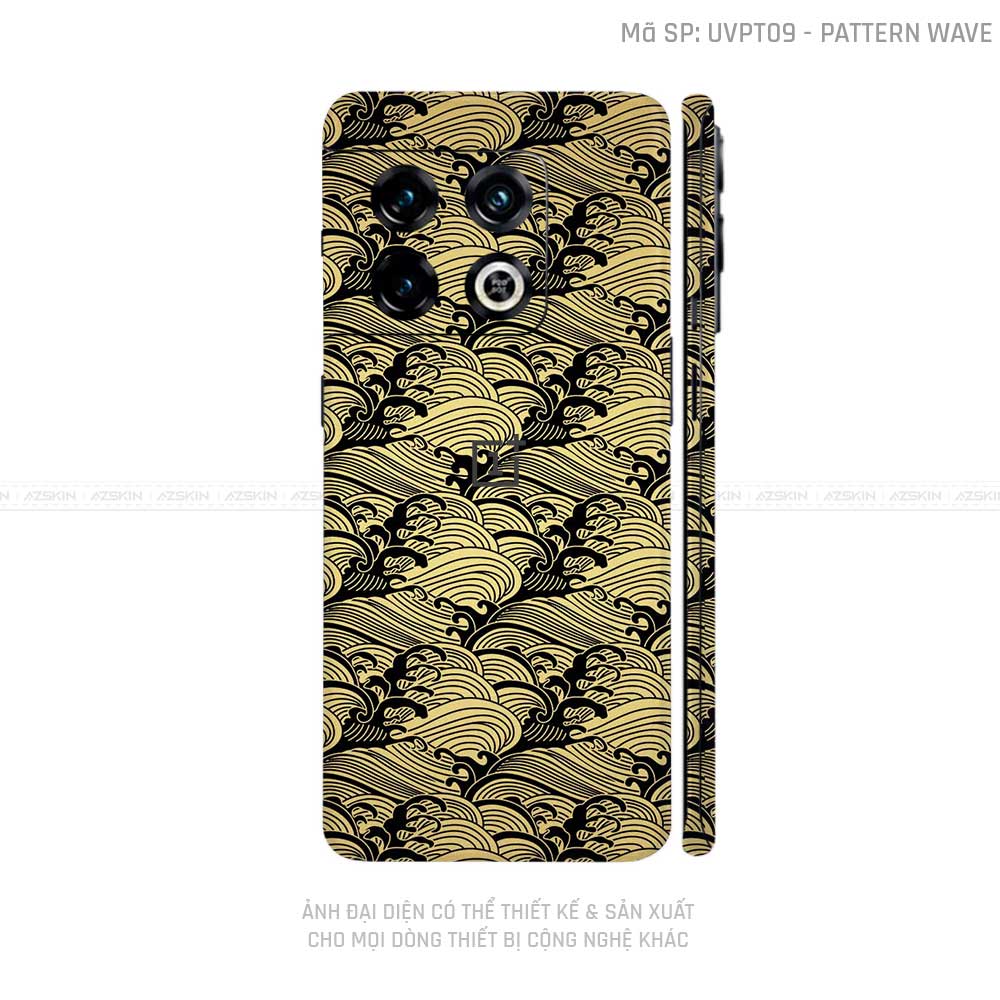 Dán Skin Oneplus 10 Series Vân Nổi Pattern Wave Vàng Gold | UVPT09