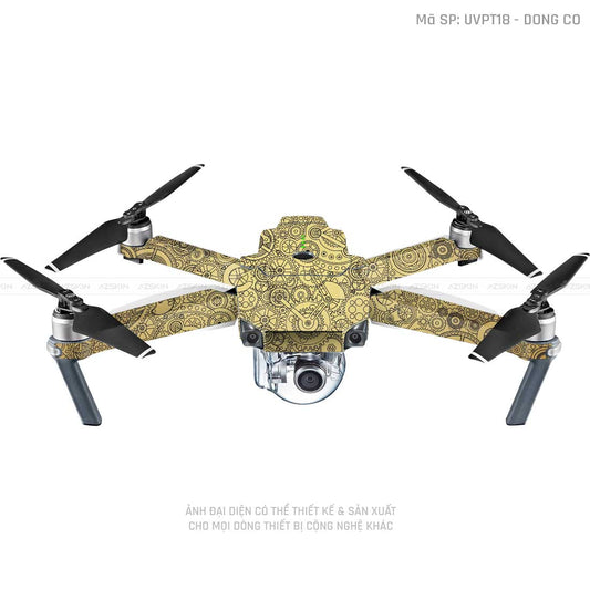 Dán Skin Flycam Vân Nổi Động Cơ Vàng Đồng | UVPT18