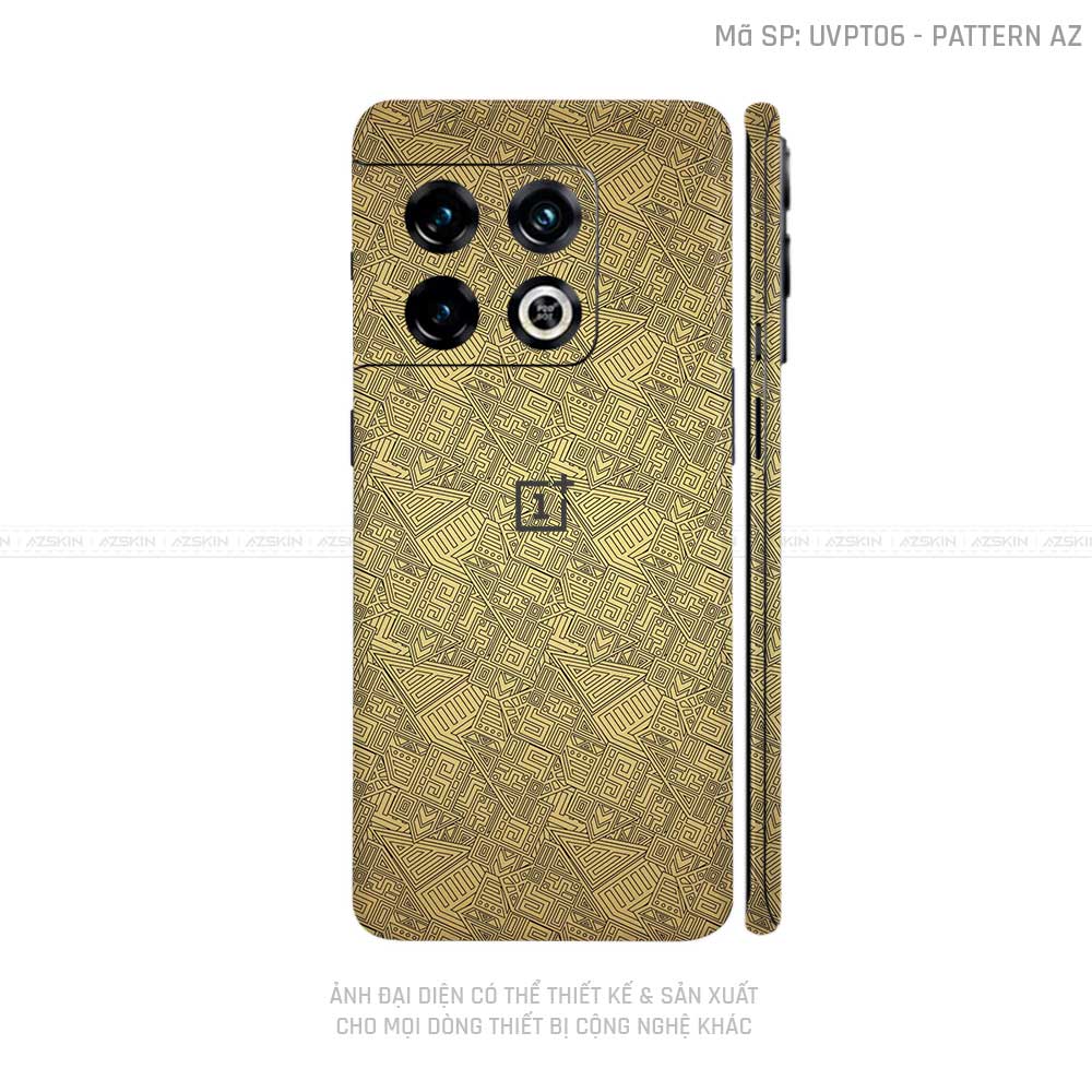 Dán Skin Oneplus 10 Series Vân Pattern AZ Vàng Đồng | UVPT06