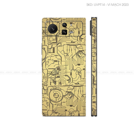 Dán Skin Điện Thoại Xiaomi Mix Fold Series Vân Nổi Vi Mạch 2023 Vàng | UVPT14