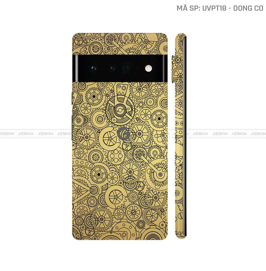 Dán Skin Google Pixel 6 Series Vân Động Cơ Vàng | UVPT18
