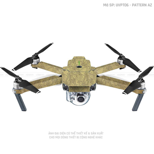 Dán Skin Flycam Vân Nổi Pattern AZ Vàng Đồng | UVPT06