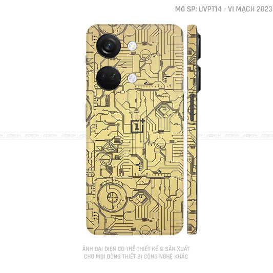 Dán Skin Oneplus Nord Series Vân Vi Mạch 2023 Vàng | UVPT14