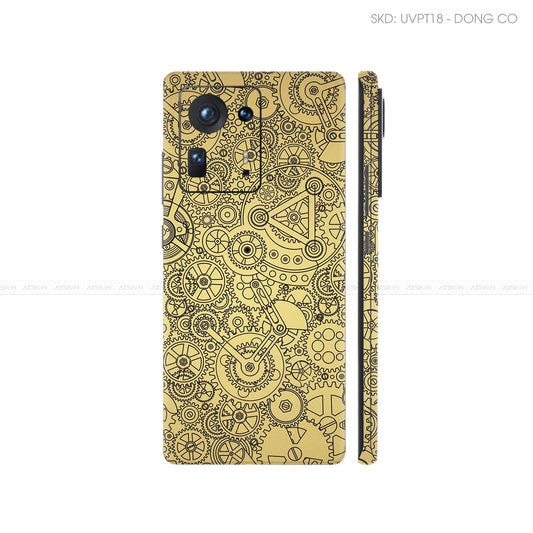 Dán Skin Điện Thoại Xiaomi Mi Mix Series Vân Nổi Động Cơ Vàng | UVPT18