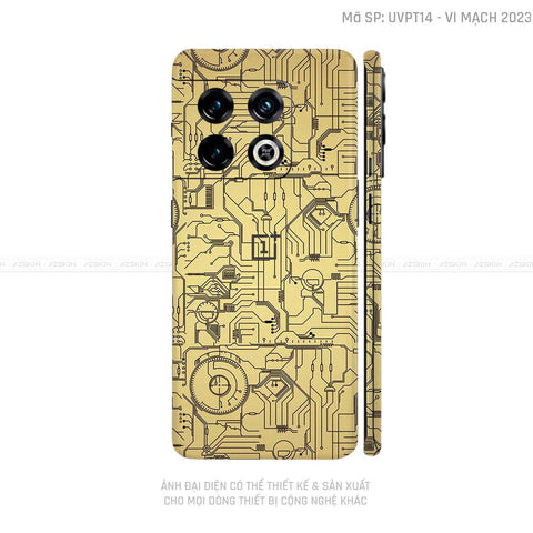 Dán Skin Oneplus 10 Series Vân Vi Mạch 2023 Vàng Gold | UVPT14