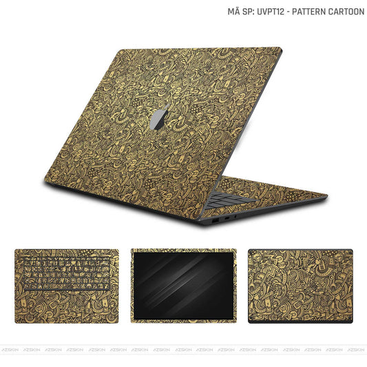 Dán Skin Macbook Vân Nổi Pattern Cartoon Vàng | UVPT12