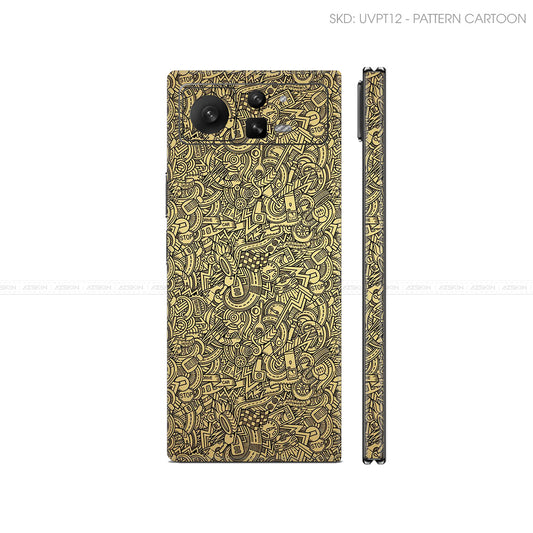 Dán Skin Điện Thoại Xiaomi Mix Fold Series Vân Nổi Cartoon Vàng | UVPT12