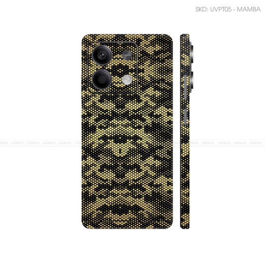 Dán Skin Điện Thoại Xiaomi Redmi 13 Series Vân Nổi Mamba Vàng | UVPT05