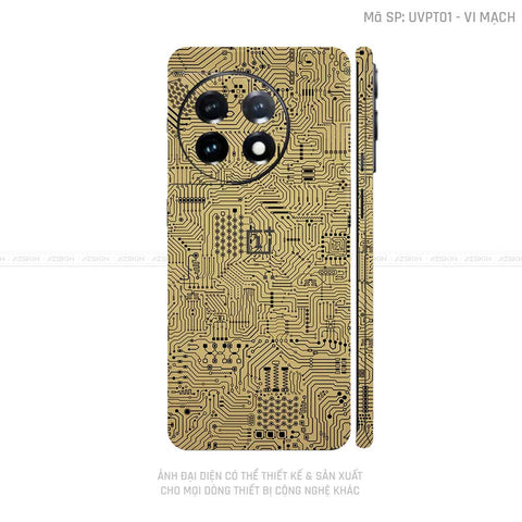 Dán Skin Oneplus 11 Series Vân Vi Mạch Vàng Gold | UVPT01