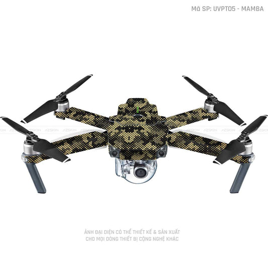 Dán Skin Flycam Vân Nổi Mamba Vàng Đồng | UVPT05