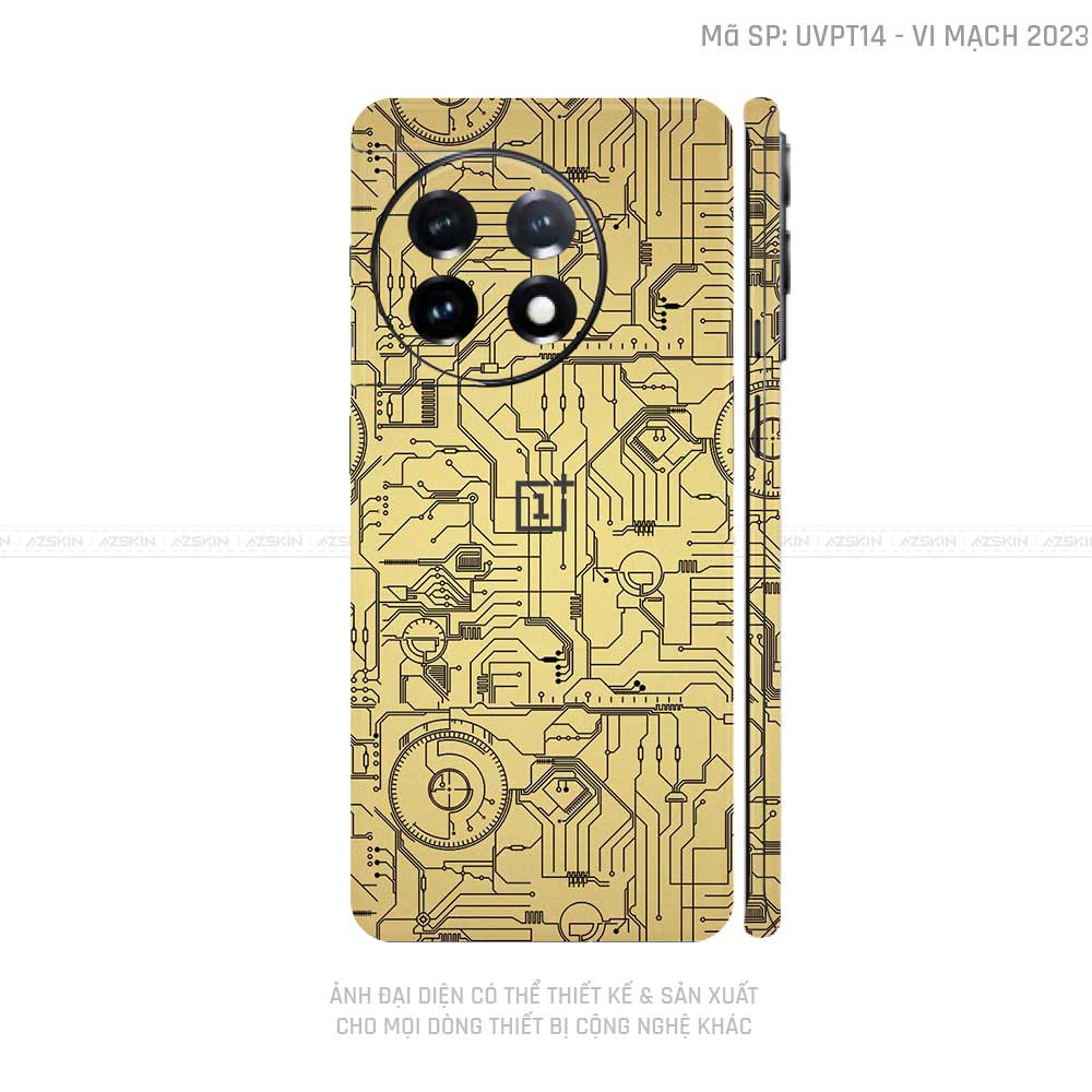 Dán Skin Oneplus Ace Series Vân Vi Mạch 2023 Vàng | UVPT14