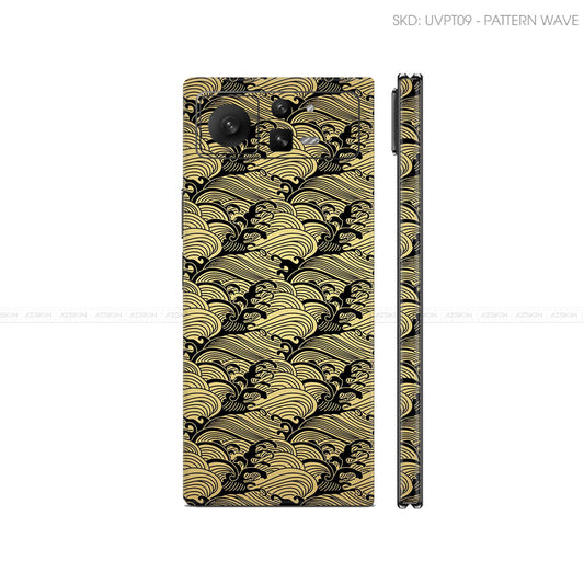 Dán Skin Điện Thoại Xiaomi Mix Fold Series Vân Nổi Wave Vàng | UVPT09