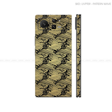 Dán Skin Điện Thoại Xiaomi Mix Fold Series Vân Nổi Wave Vàng | UVPT09