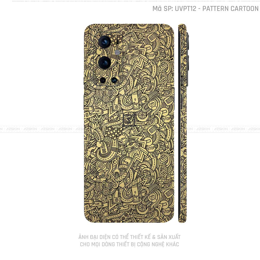 Dán Skin Oneplus 8/9 Series Vân Pattern Cartoon Vàng Đồng | UVPT12