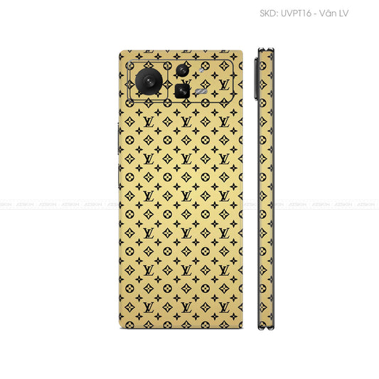 Dán Skin Điện Thoại Xiaomi Mix Fold Series Vân Nổi LV Vàng | UVPT16