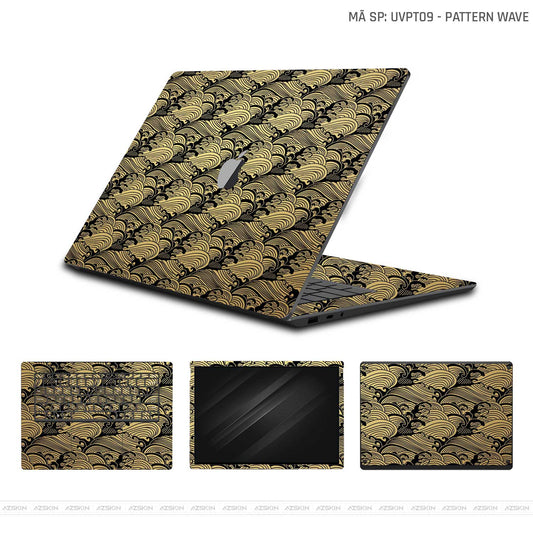 Dán Skin Macbook Vân Nổi Pattern Wave Vàng Gold | UVPT09