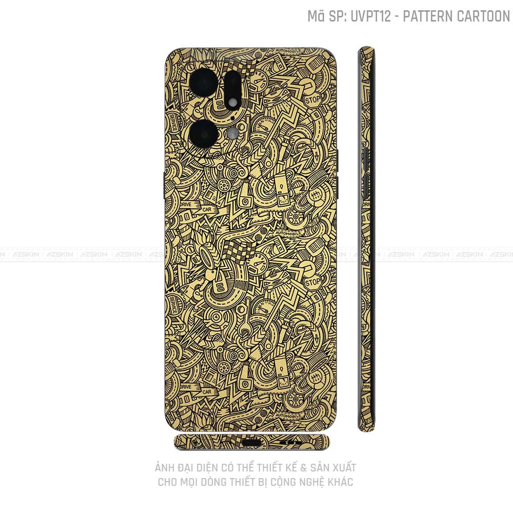 Miếng Dán Skin Điện Thoại OPPO Find X Series Vân Nổi Pattern Cartoon | UVPT12