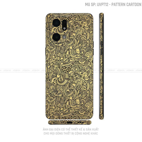 Miếng Dán Skin Điện Thoại OPPO Find X Series Vân Nổi Pattern Cartoon | UVPT12