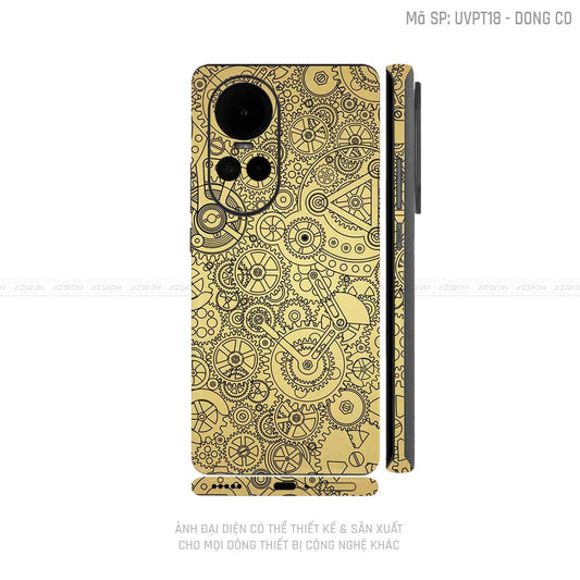 Dán Skin Điện Thoại OPPO Reno Series Vân Động Cơ Vàng | UVPT18