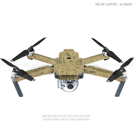 Dán Skin Flycam Vân Nổi Vi Mạch Vàng Đồng | UVPT01